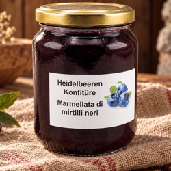 Marmellata di Mirtilli Neri della Val Poschiavo, specialità artigianale svizzera