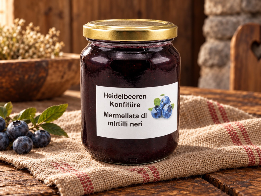Marmellata di Mirtilli Neri della Val Poschiavo, specialità artigianale svizzera