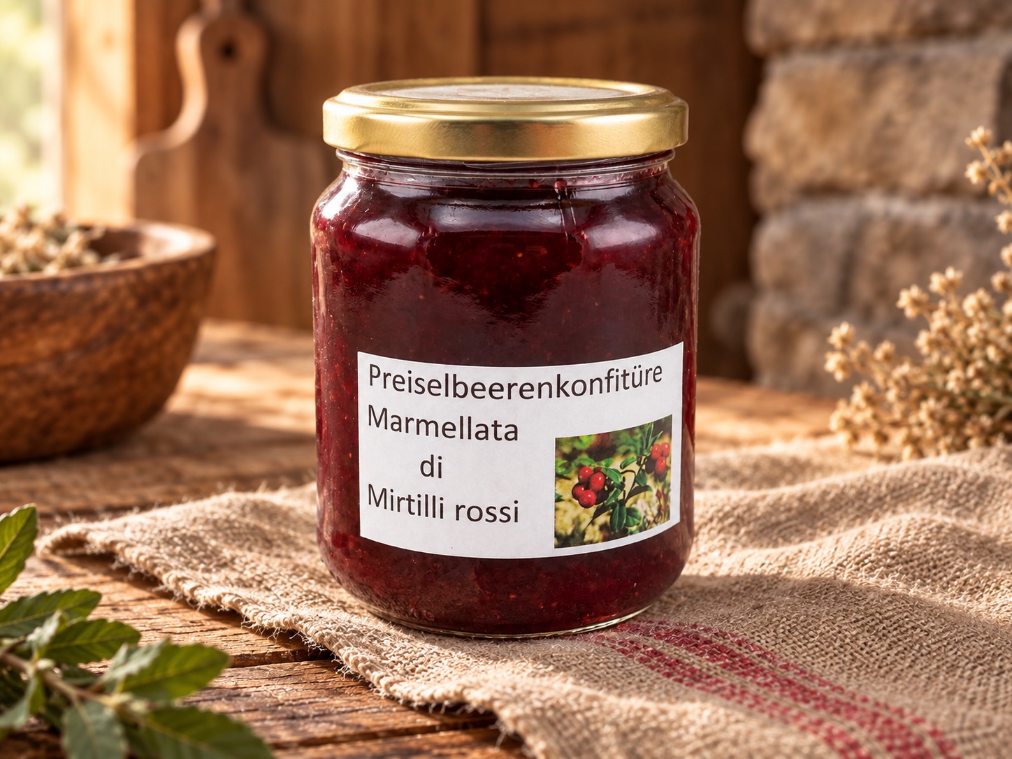 Marmellata di mirtilli rossi della Val Poschiavo, specialità artigianale svizzera