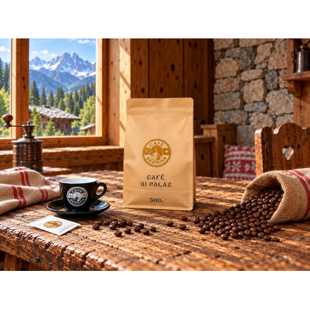 Café di Palaz von Café Bernina, 500-g-Packung in alpinem Ambiente