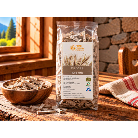 Pizöcar aus dem Puschlav von Campicoltura Valposchiavo, 500 g-Packung.