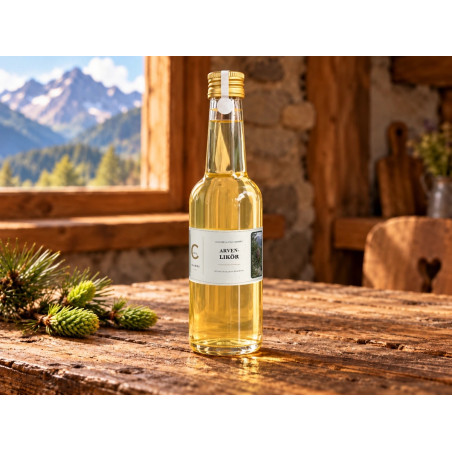 Liquore di cirmolo con germogli della Val Poschiavo – Crameri Food, 250 ml.