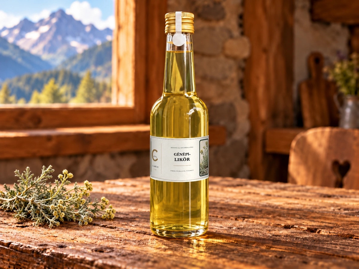 Genepy-Likör aus dem Puschlav – Crameri Food, 250 ml.