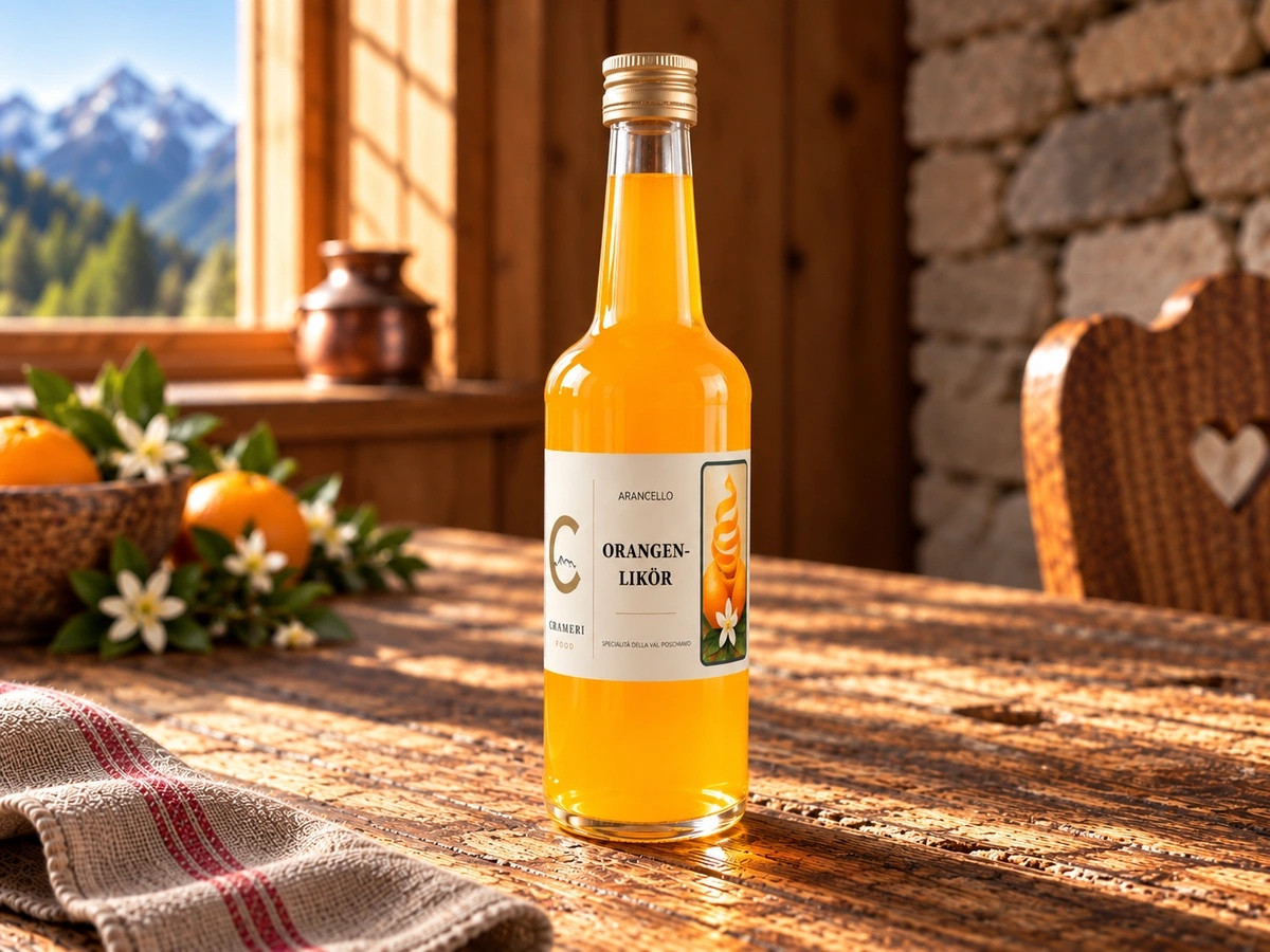 Arancello – Orangenlikör aus dem Puschlav – Crameri Food, 250 ml.