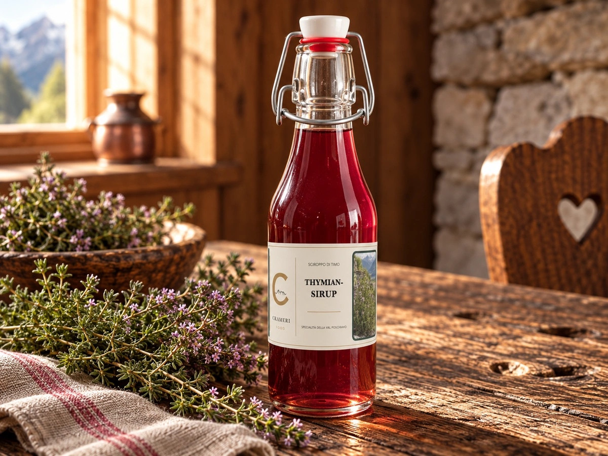 Thymiansirup aus dem Puschlav – Crameri Food, 250 ml.