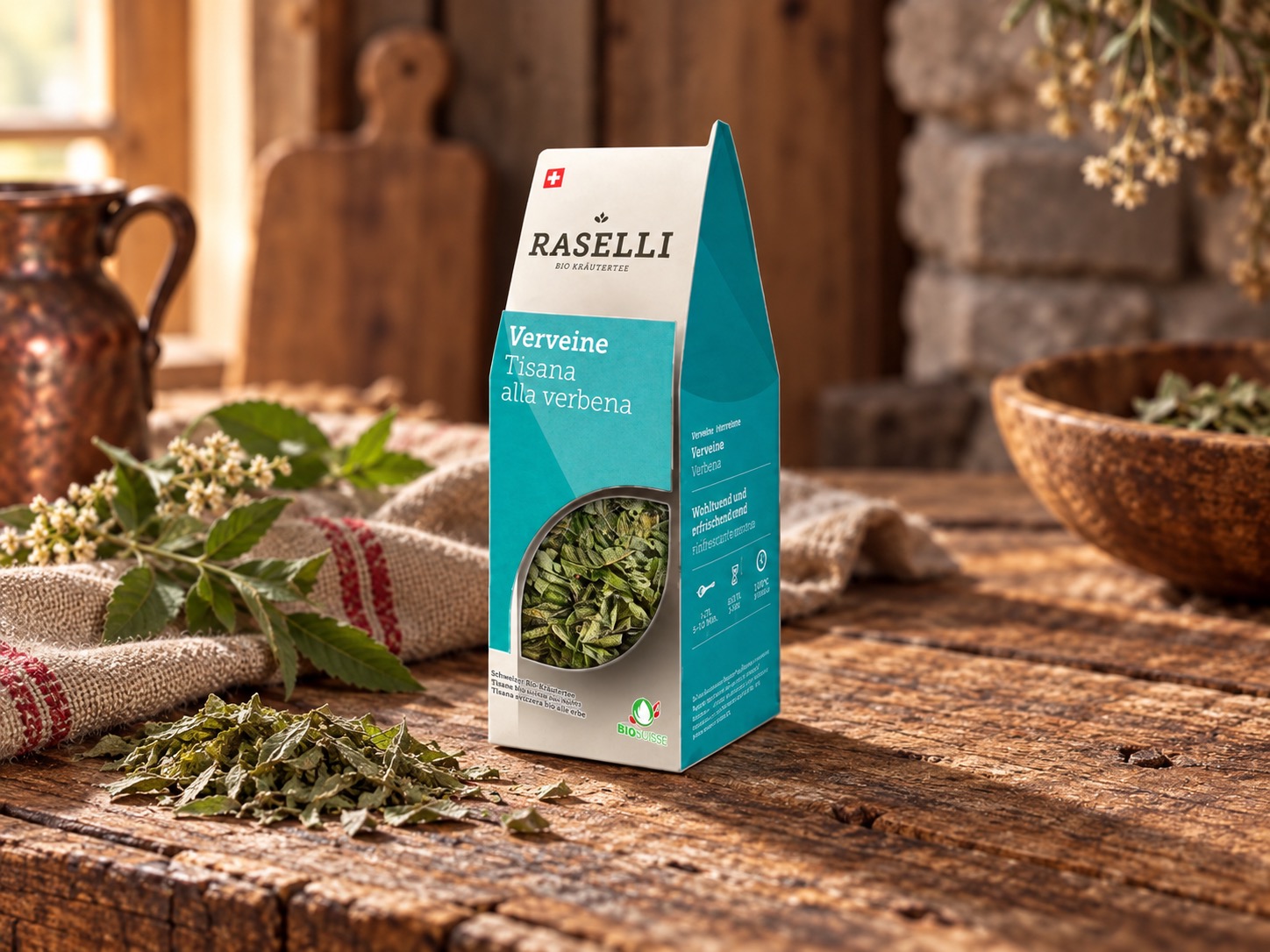 Tisana Verbena Bio Raselli coltivata nella Val Poschiavo