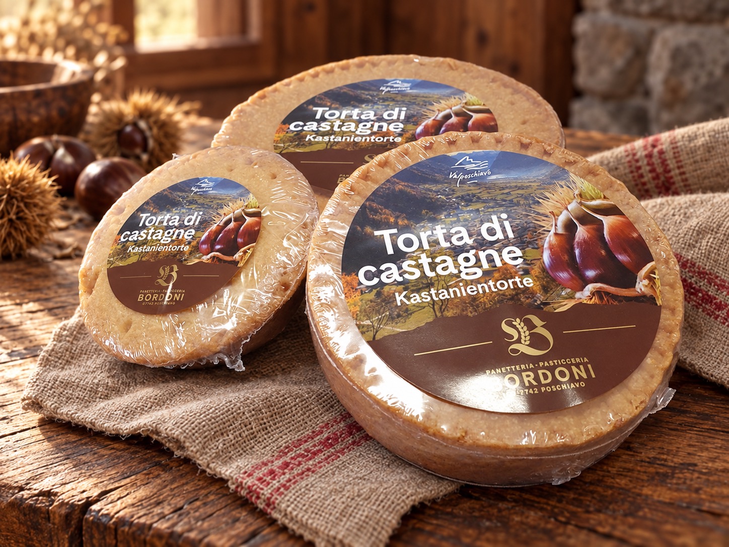 Torta di Castagne della Val Poschiavo, specialità artigianale svizzera